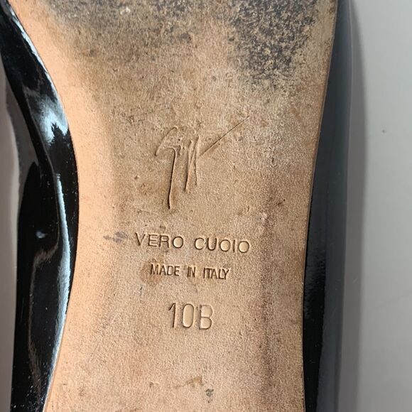 Giuseppe Zanotti Italian black patent leather buckled flats - Picture 9 of 12